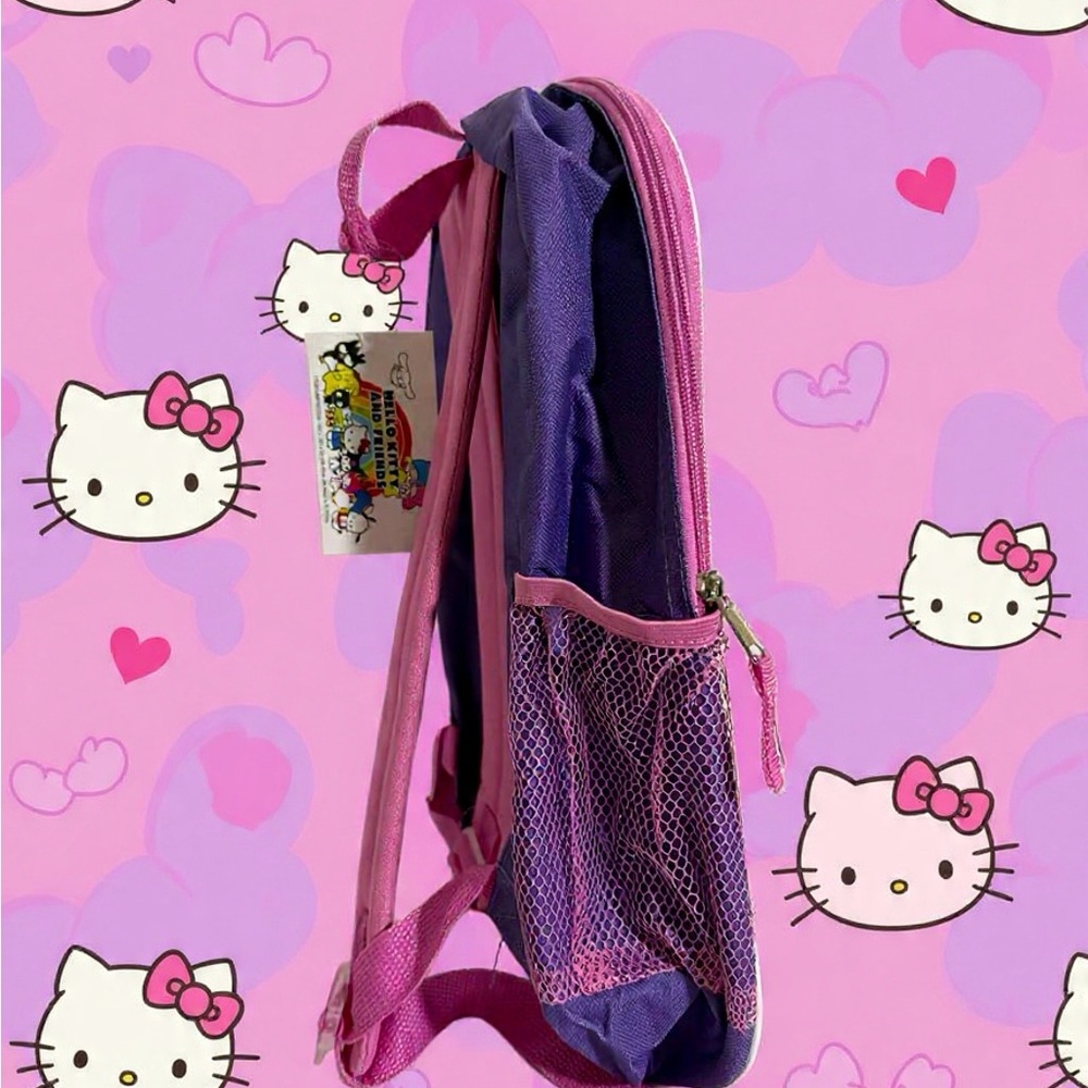 Sanrio Hello Kitty & Friends Backpack Purple Kids Bag My Melody Kuromi Keroppi - Picture 3 of 9